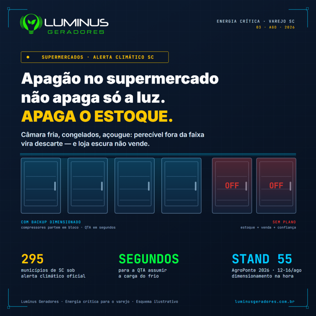 Energia para supermercados em SC: o custo real do apagão climático