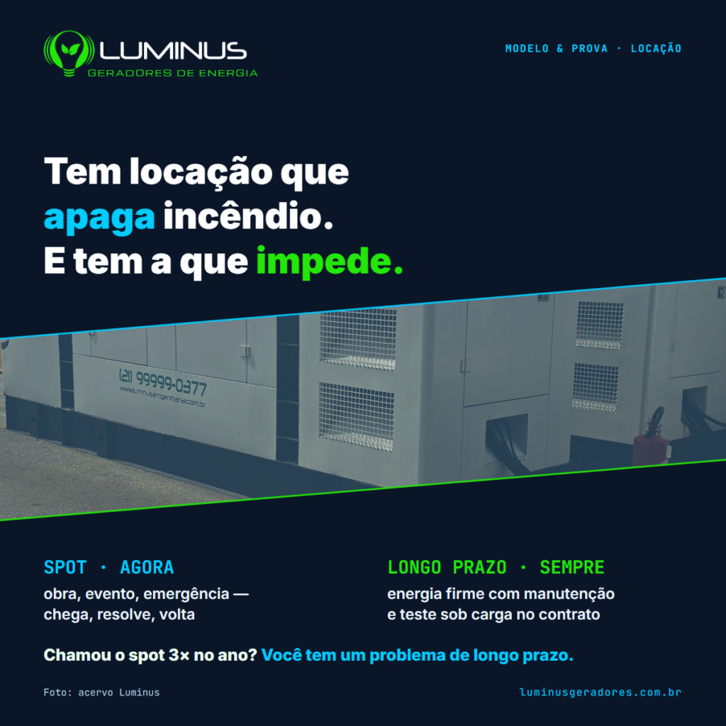 Locação spot × longo prazo: a que apaga incêndio e a que impede