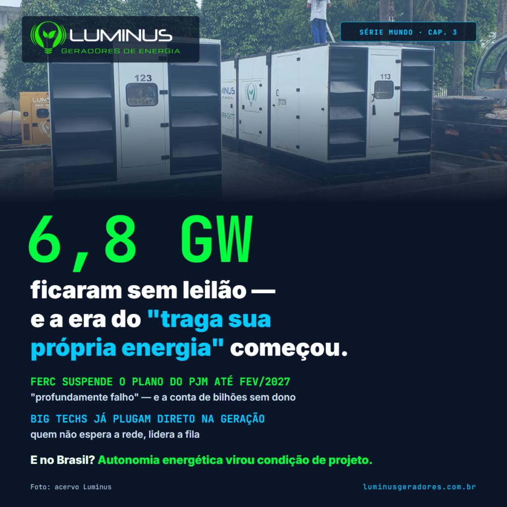 Duas unidades geradoras Luminus de grande porte em usina propria
